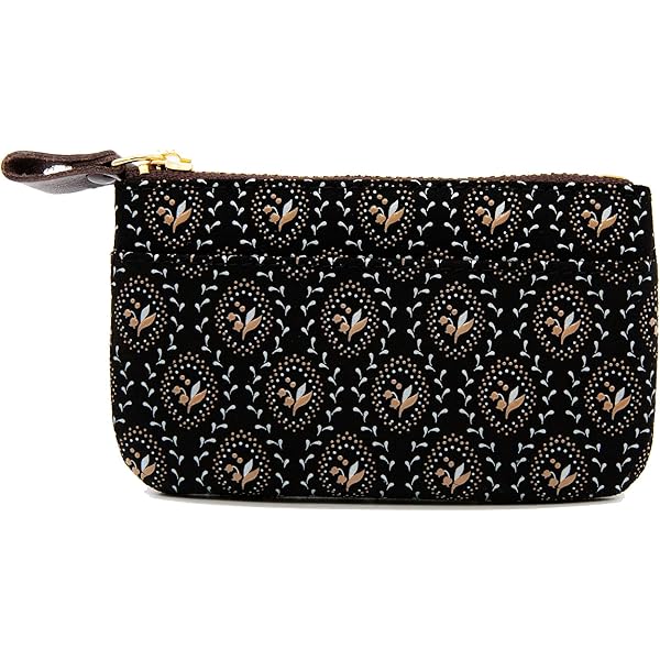 Amazon | 印傳屋 印伝 小銭入れ 鹿革 かぐわ ローズ小柄 黒地×白